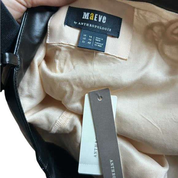 Anthropologie Square Neck Lace Mini Dress Black and Cream NWT Size 10 - Picture 7 of 10